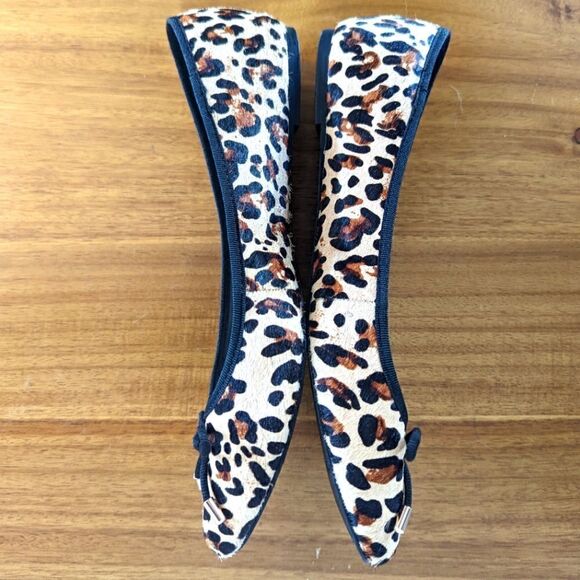 Sole Society Natalie Leopard Print Calf Fur Slip On Ballet Flats Mobwife 11 - Picture 4 of 10